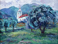 CHURCH WITH TREES